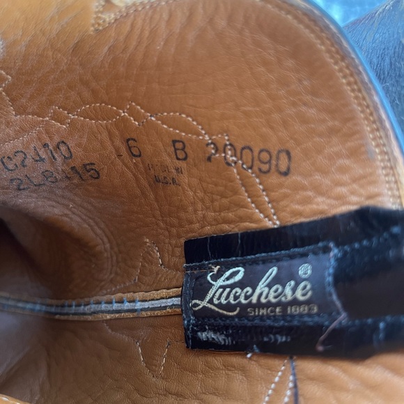 Lucchese Women size 6B Ostrich & Leather Black GUC - Picture 6 of 8